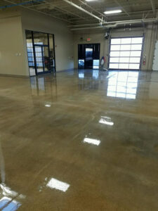 After image showing the polished concrete floor in a Cincinnati commercial building